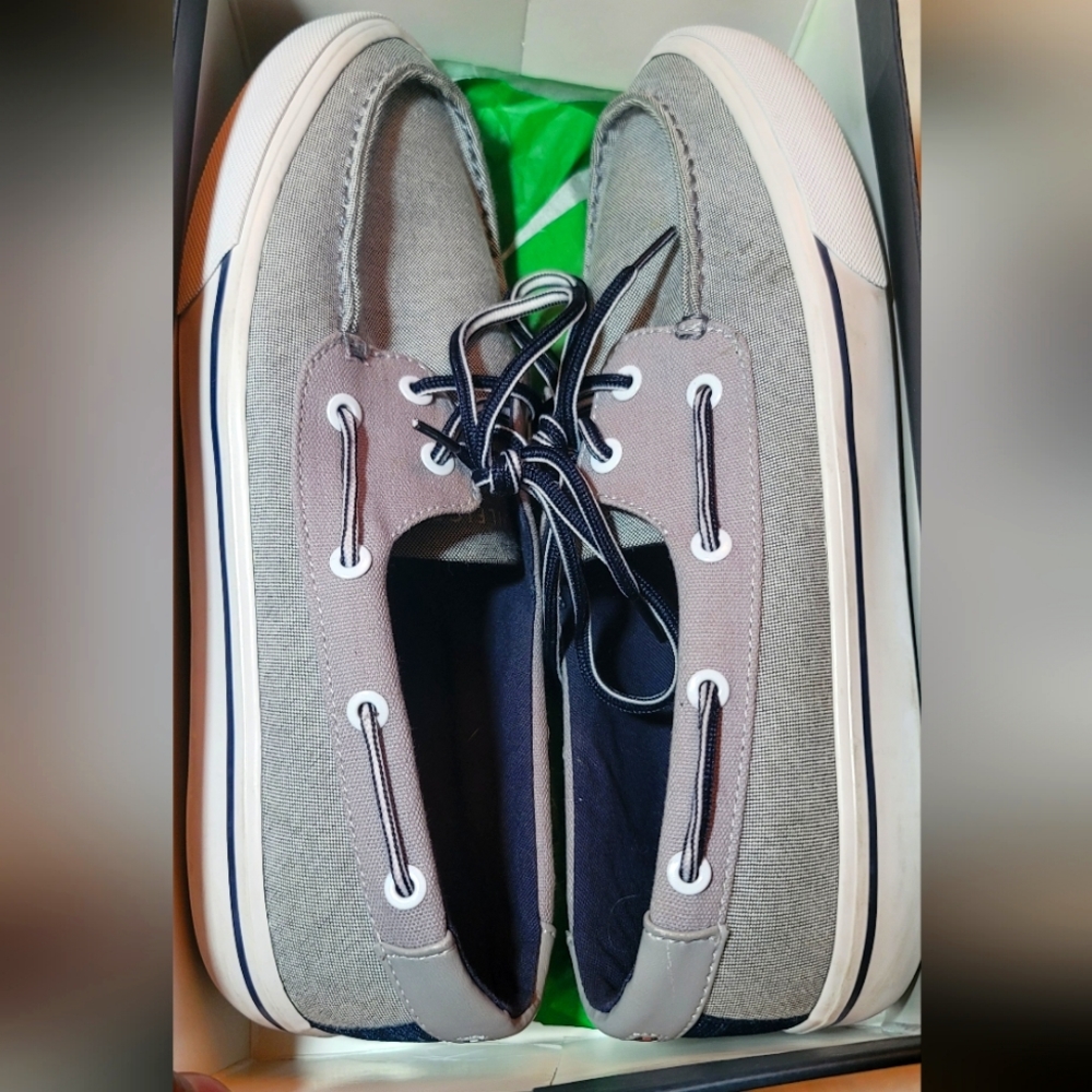 Tommy Hilfiger Boat Shoes White/Navy/Gray